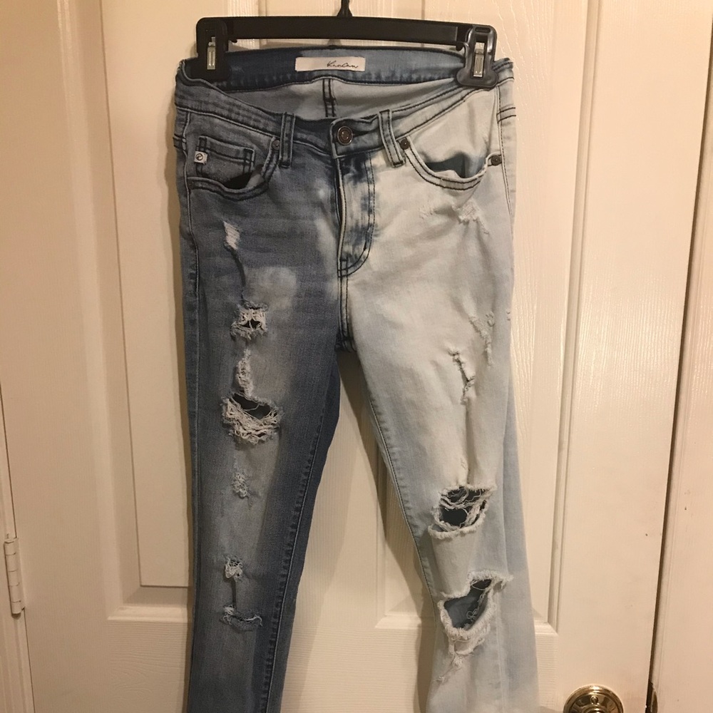 Bleached jeans.